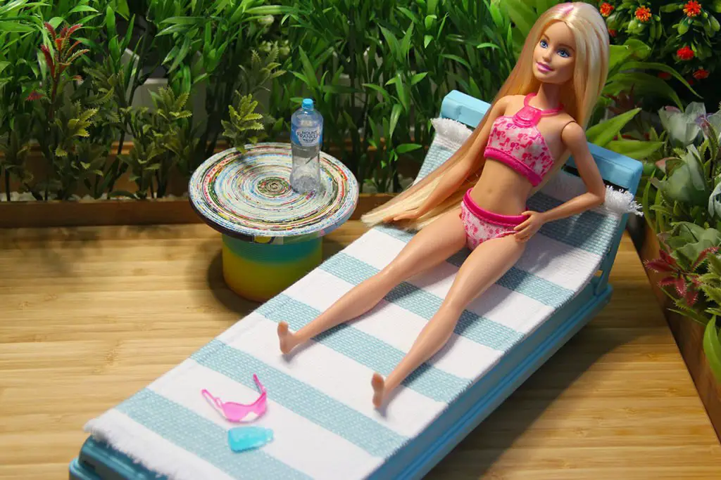Barbie relaxing by the pool