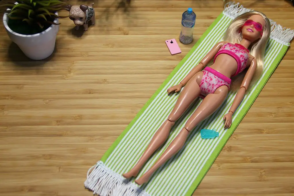 custom fringed beach towel for Barbie