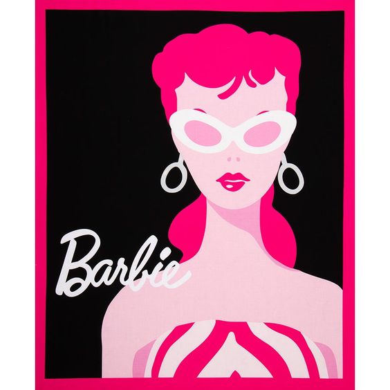 barbie-fabric-black-glamour-quilt-panel