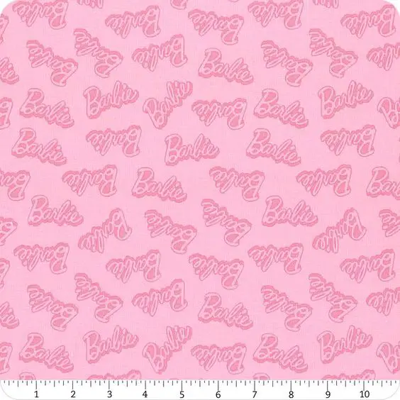 barbie-fabric-pink-words