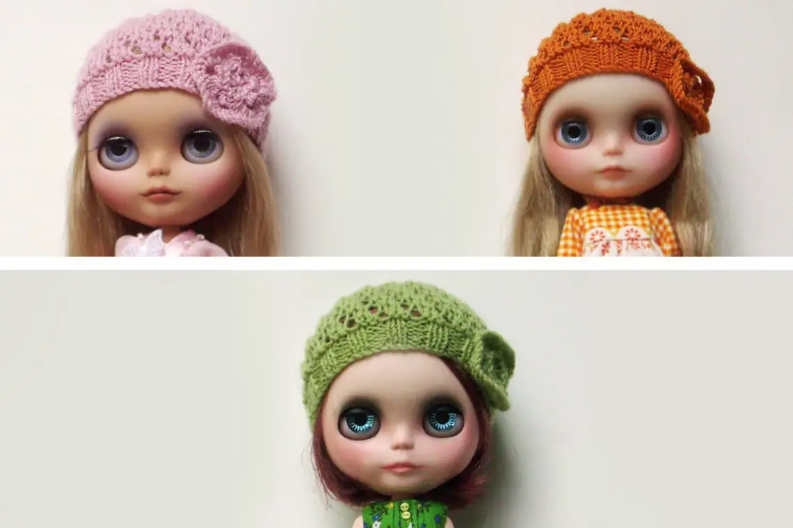 Blythe Hat Blythe knitted hat with scarf Blythe doll clothes Blythe accessories