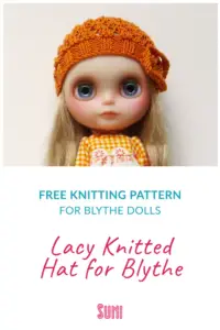 free blythe doll pattern lacy knitted hat