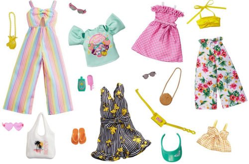 Barbie Fashion Packs Summer themed with Hello Kitty, Roxy, Peanuts