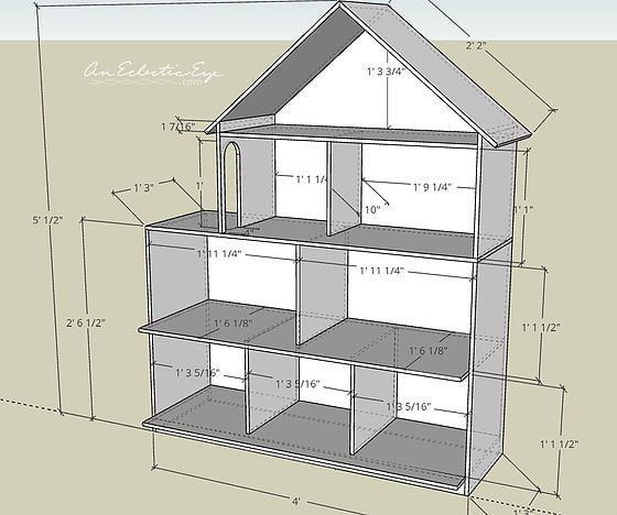 Barbie doll sales house dimensions