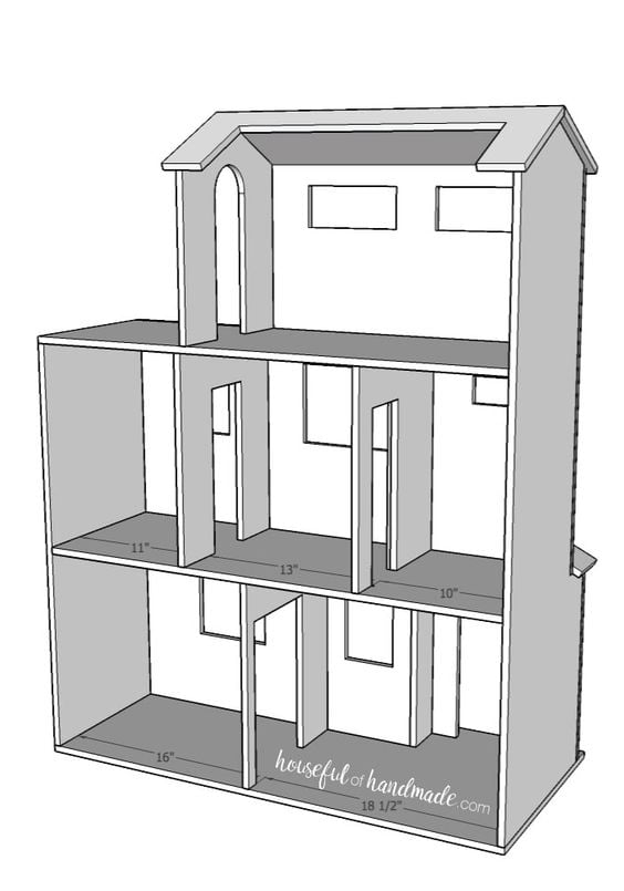 diy dollhouse plans for Barbie and Blythe 1:6 scale