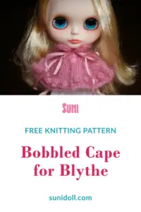 bobbled cape for Blythe free knitting pattern