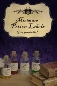 Miniature Halloween potion labels for dolls