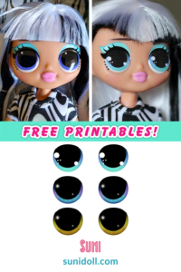 LOL OMG Makeover DIY - Eye Sticker Printables - Suni Doll