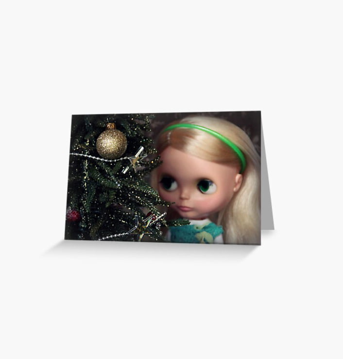 kenner blythe christmas card gold aqua