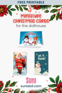 Miniature Christmas cards dollhouse printable