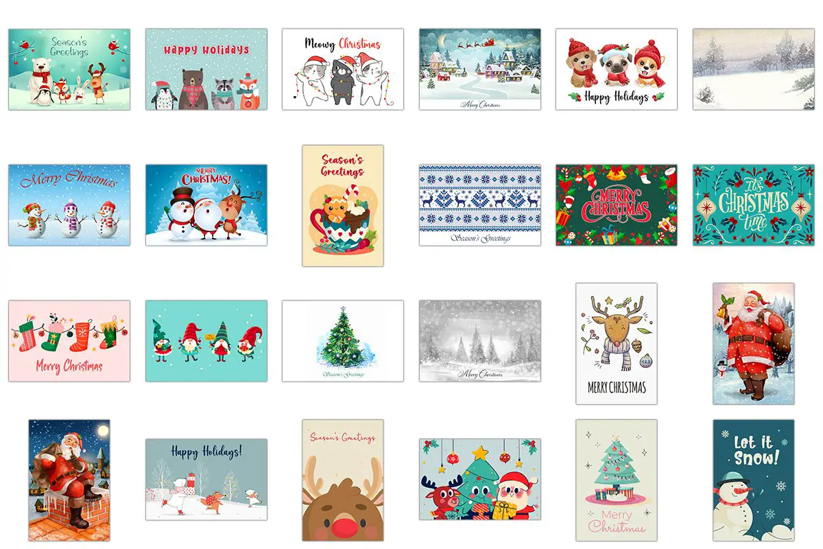 Miniature Christmas Cards Printable with envelopes Suni Doll