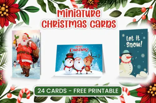 miniature printables christmas cards for the dollhouse