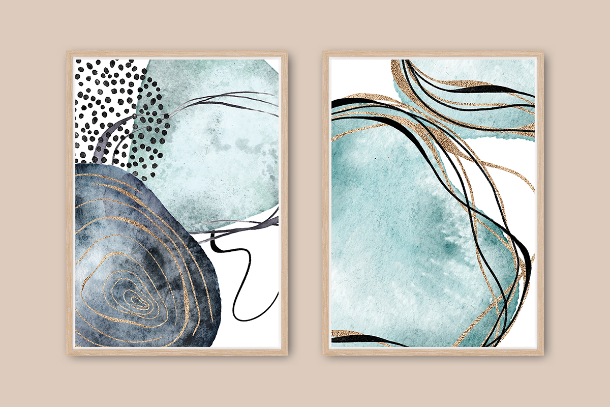 Modern Abstract Dollhouse Wall Art - Free Printables - Suni Doll