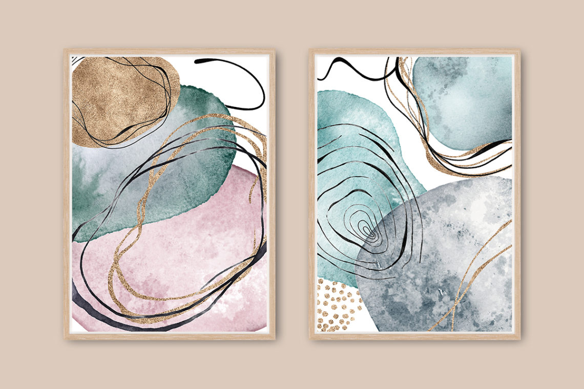 Modern Abstract Dollhouse Wall Art - Free Printables - Suni Doll