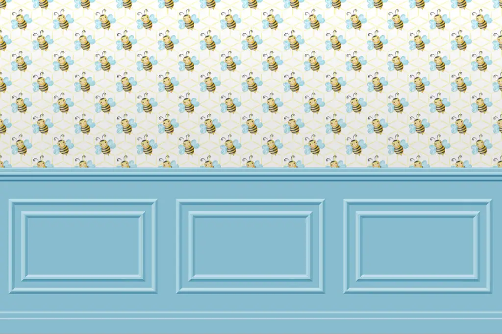 Dollhouse raised panel wainscoting French style soft blue