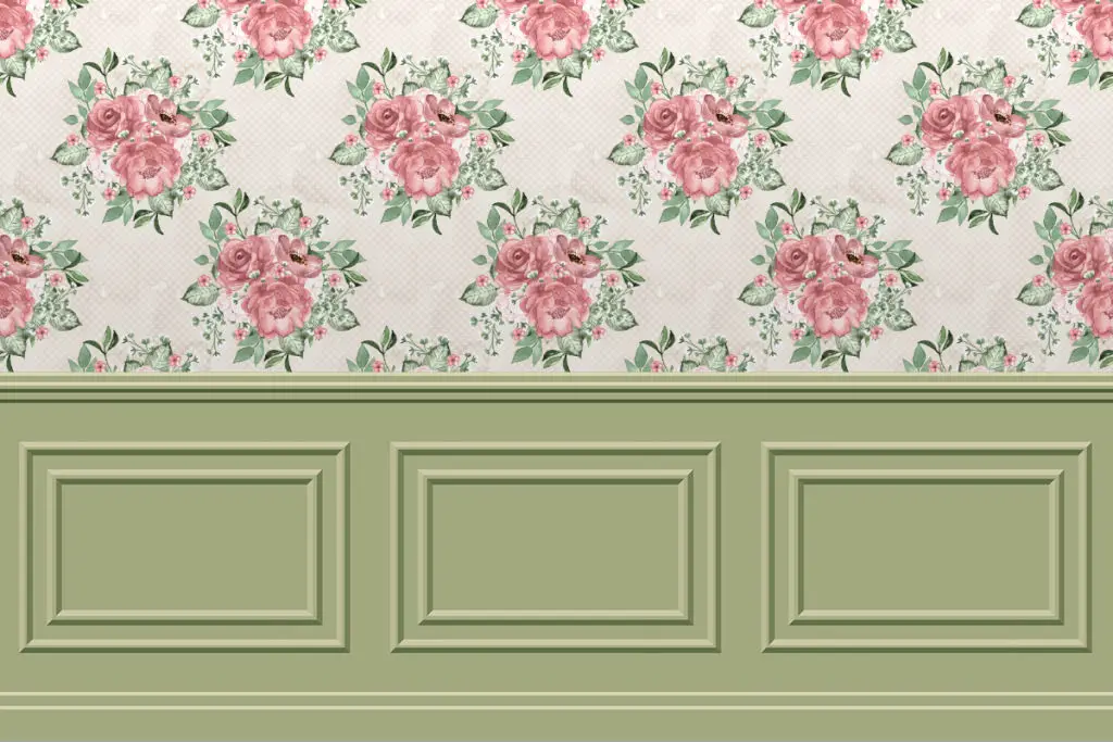 Dollhouse wainscoting wall panels olive green free printable