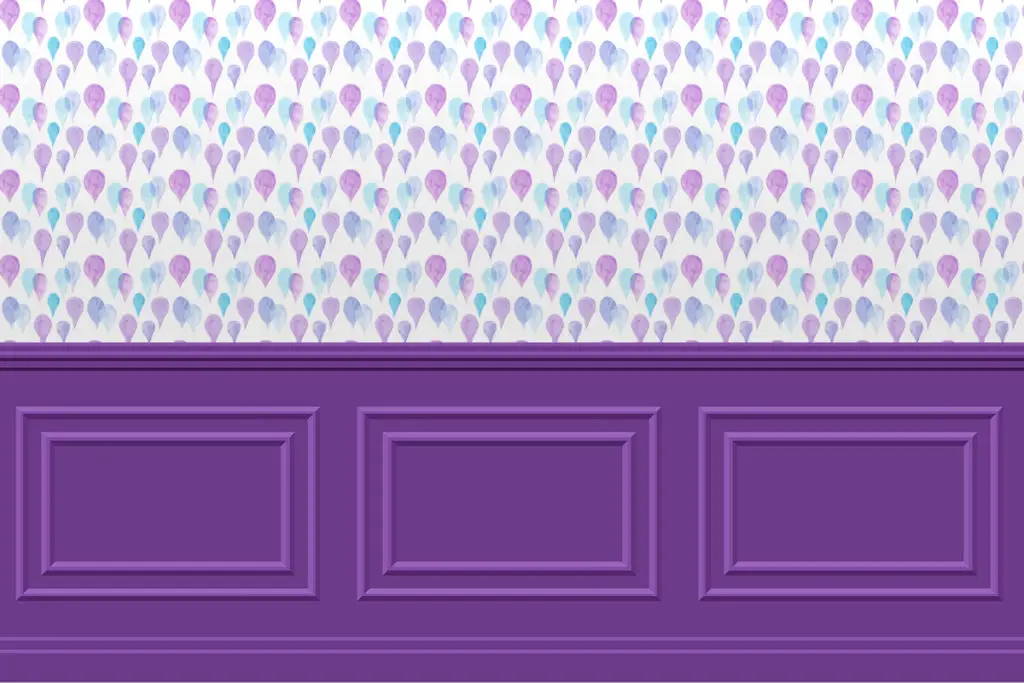 Dollhouse printable wainscoting wall panels purple