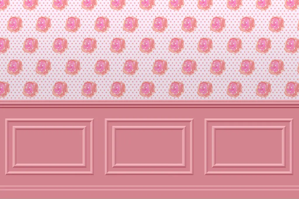 Coral pink dollhouse raised wall panels