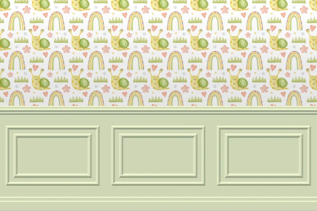 Dollhouse free printable wainscoting in soft green 