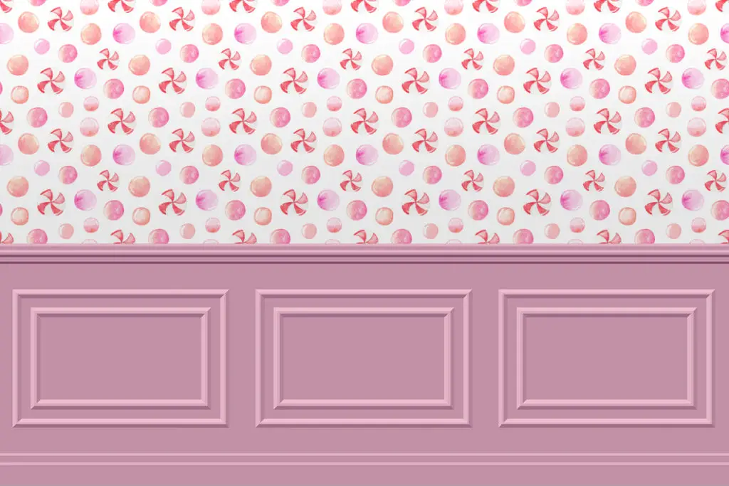 Dollhouse French style wainscoting wall panels pink