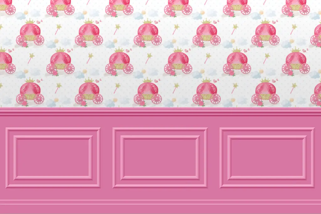 Dollhouse wainscoting wall panels printable PDF bright pink