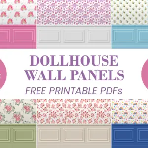 Printable Dollhouse Lilac and White Spot Wallpaper  CLD Miniatures