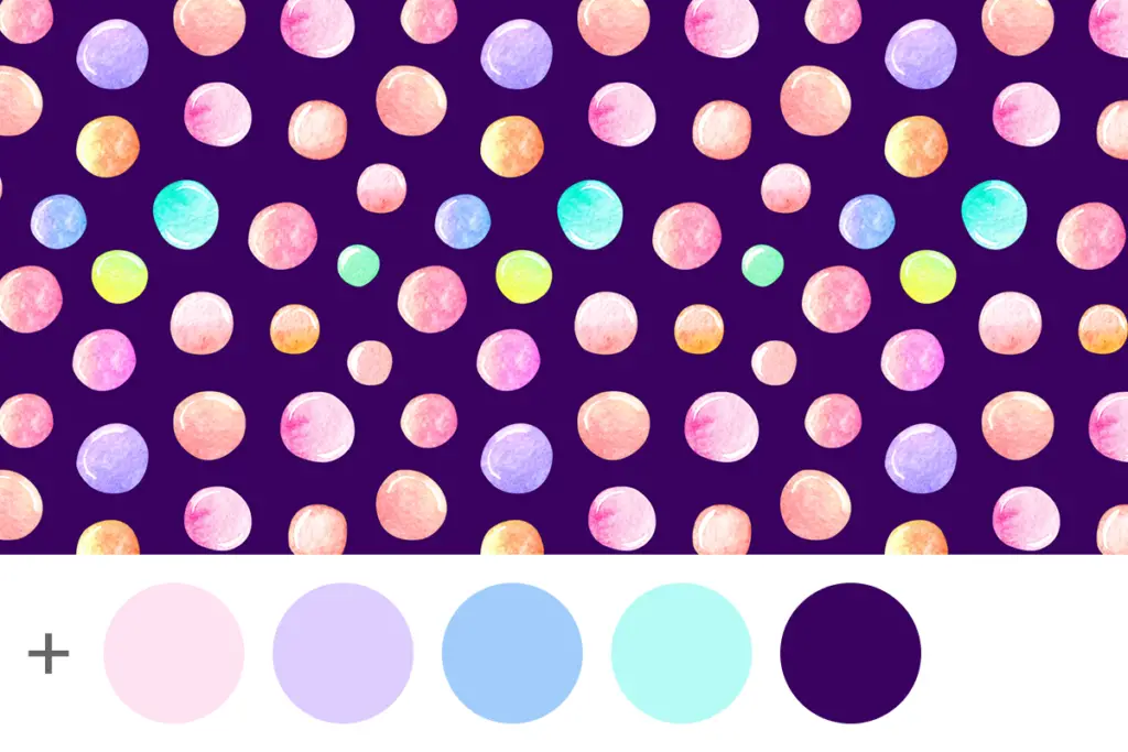 purple funky watercolour dots wallpaper 1:6 and 1:12 scale