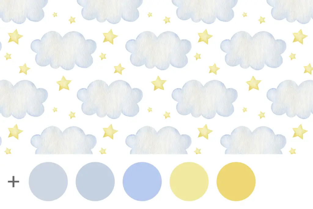 dollhouse wallpaper  free printable silvery clouds and yellow stars