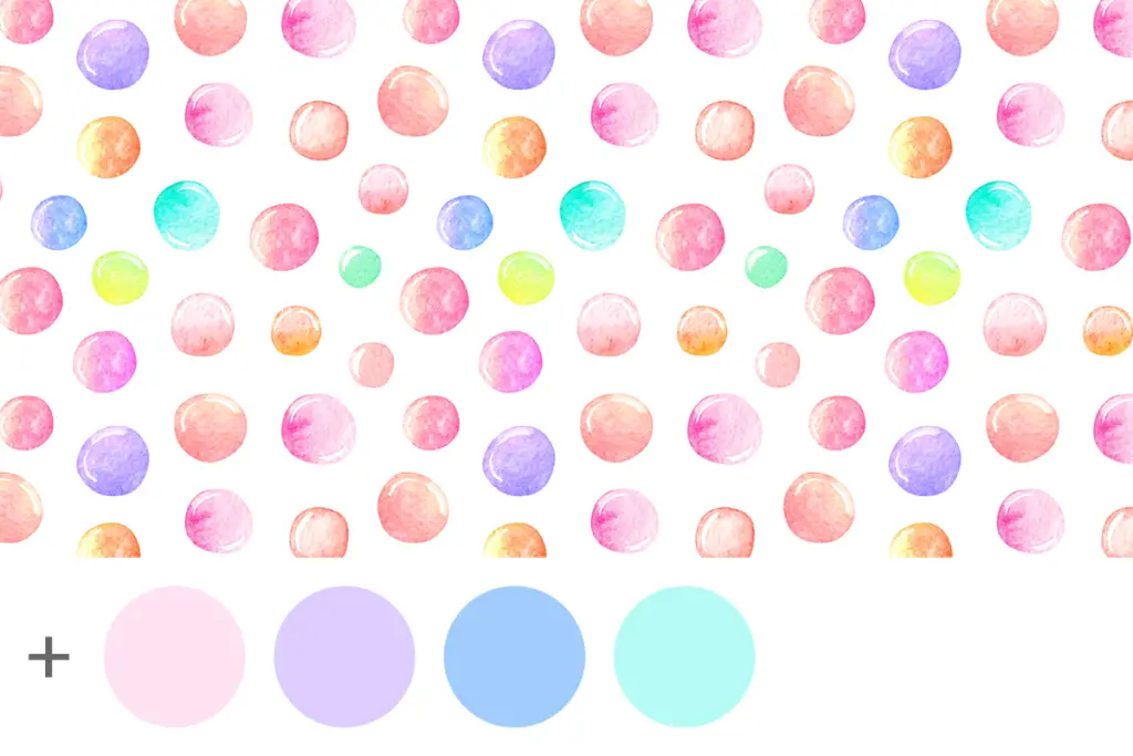 dollhouse wallpaper fun pastel multi-colour dots