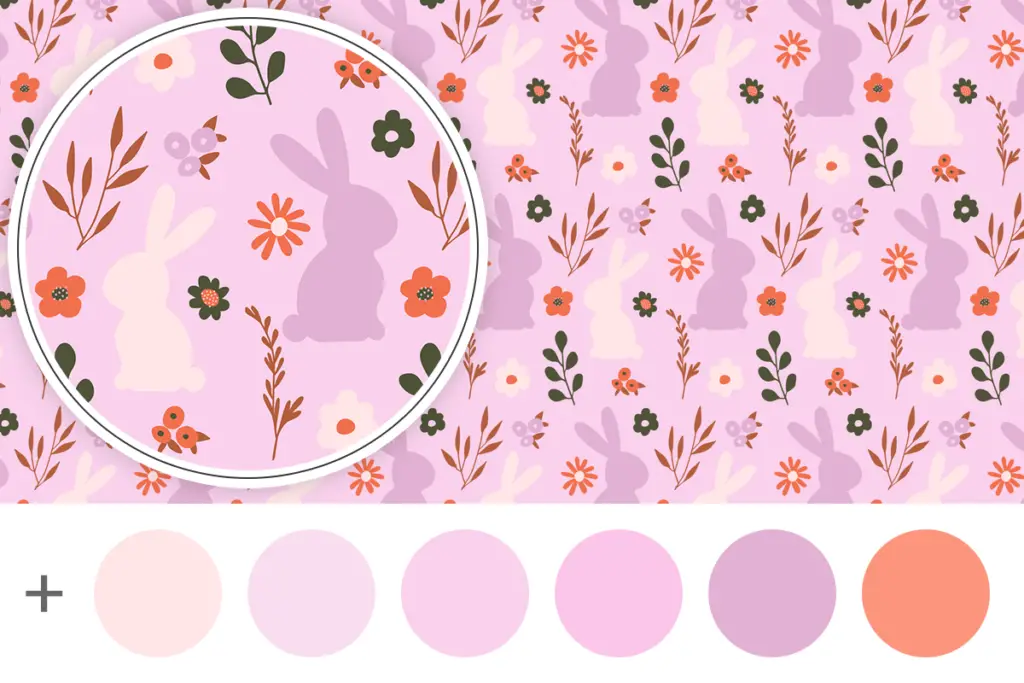 dollhouse wallpaper free printable bunnies rabbits on soft pink meadow background