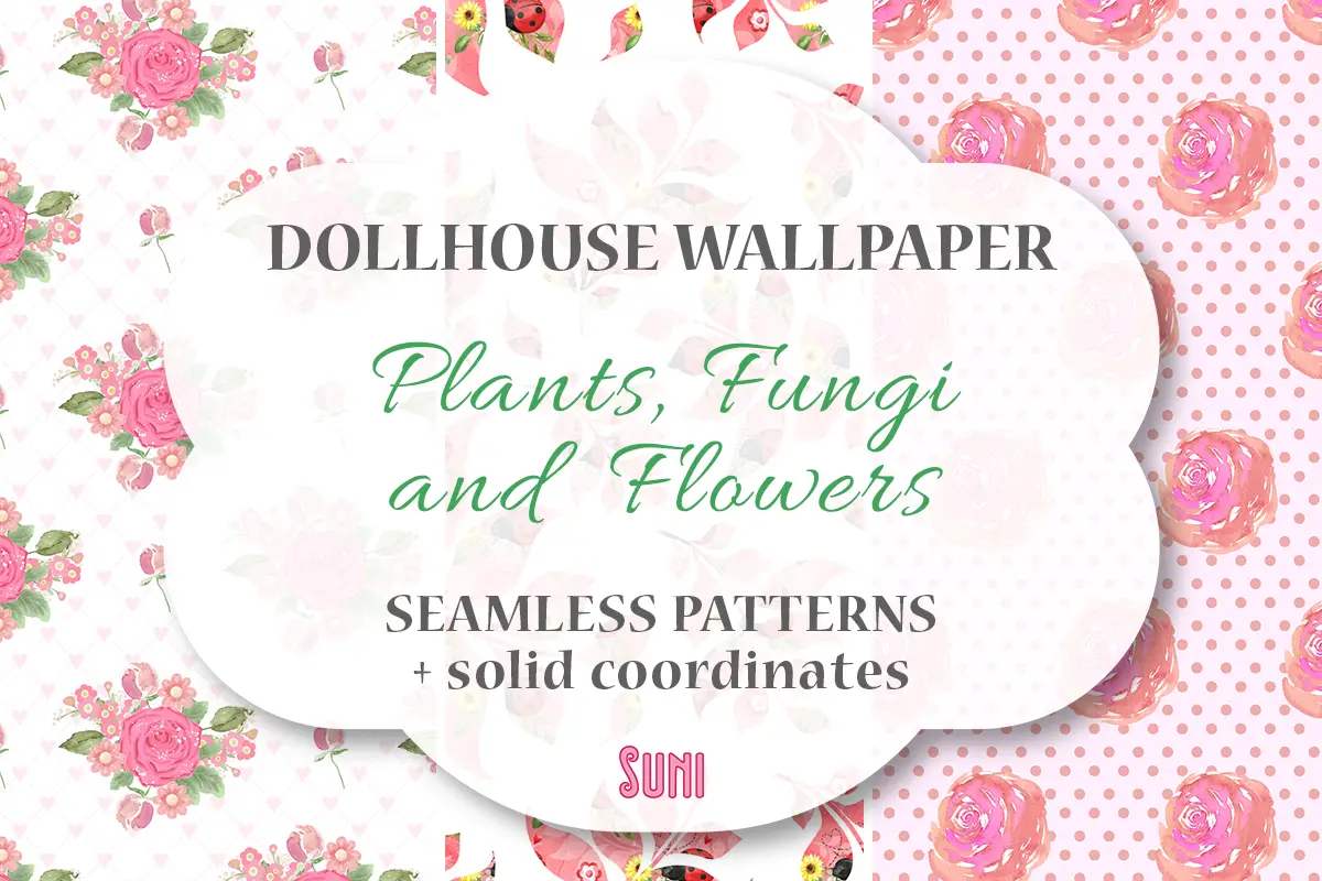 Dollhouse Peach White Dot Wallpaper Miniature 1:12 Scale 
