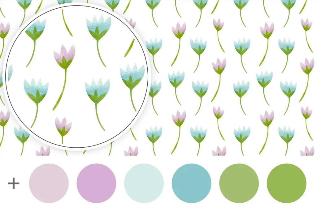 wallpaper for dollhouses lavender and mauve tulips PF0012