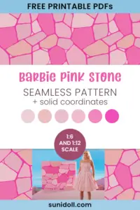 Barbie movie pink stone seamless pattern - free printable
