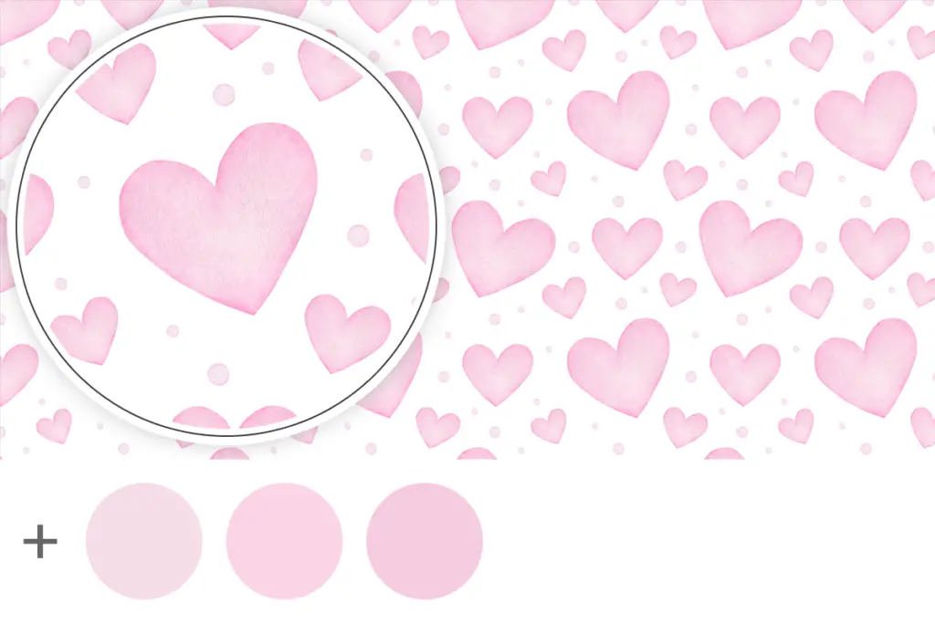 watercolour pink hearts printable wallpaper 1:6 and 1:12 scale