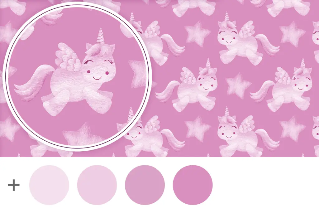 pink and white unicorn wallpaper for dollhouses 1:6 and 1:12 scale free printable