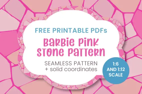 Barbie free printable pink stone pattern for walls and fireplace