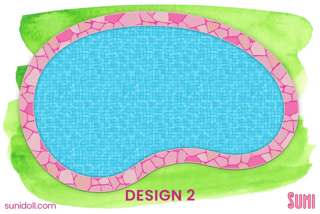 Barbie swimming pool printable design 2