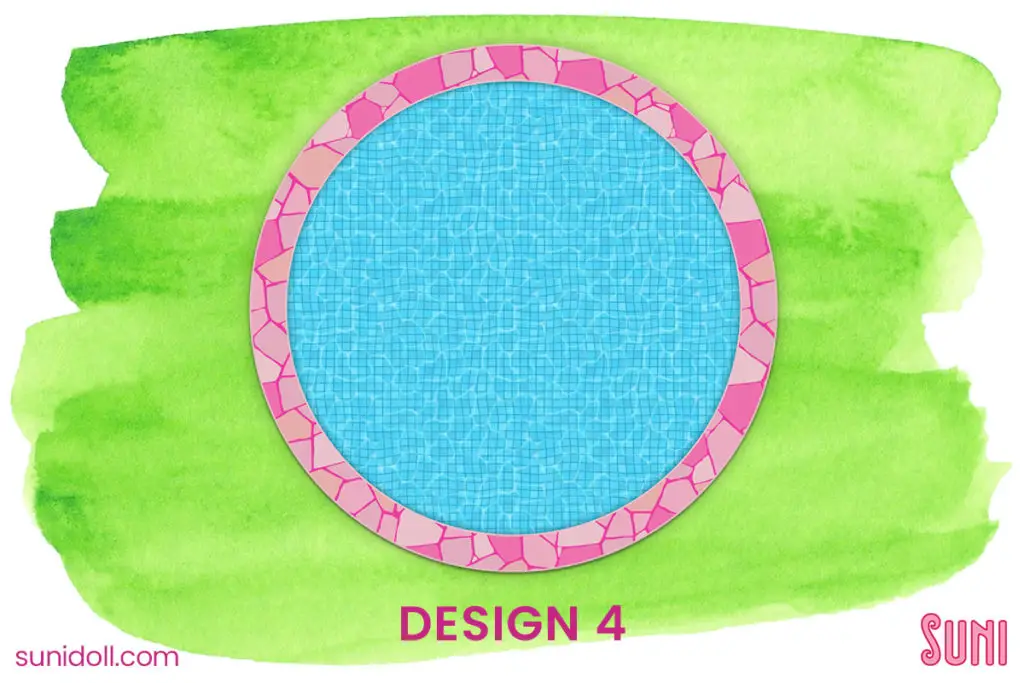 Barbie swimming pool printable design 4