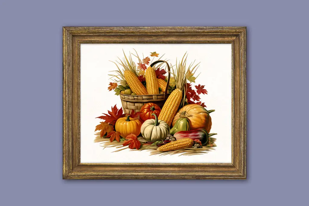 Fall Harvest Dollhouse Wall Art for Fall and Autumn - free miniature printable