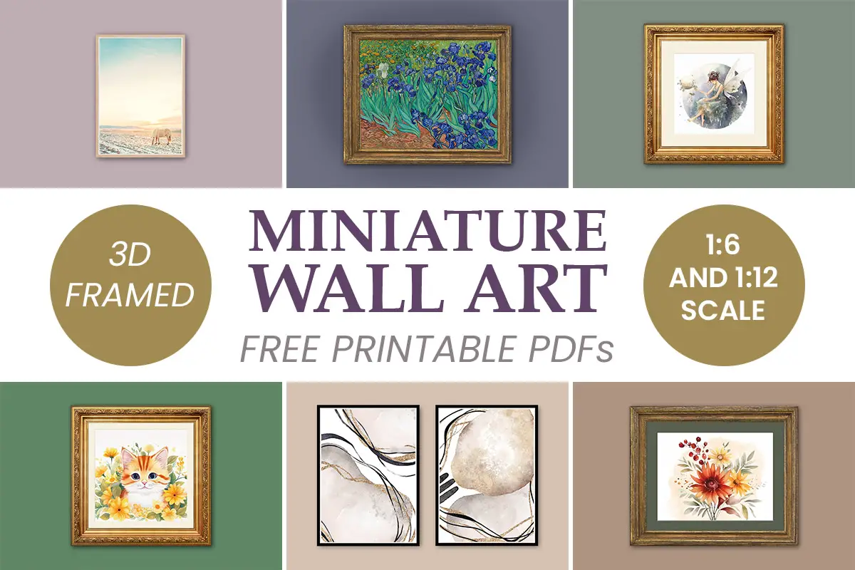 Miniature Wall Art - free dollhouse printables - Suni Doll