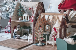 Maileg cardboard gingerbread dollhouses for Christmas
