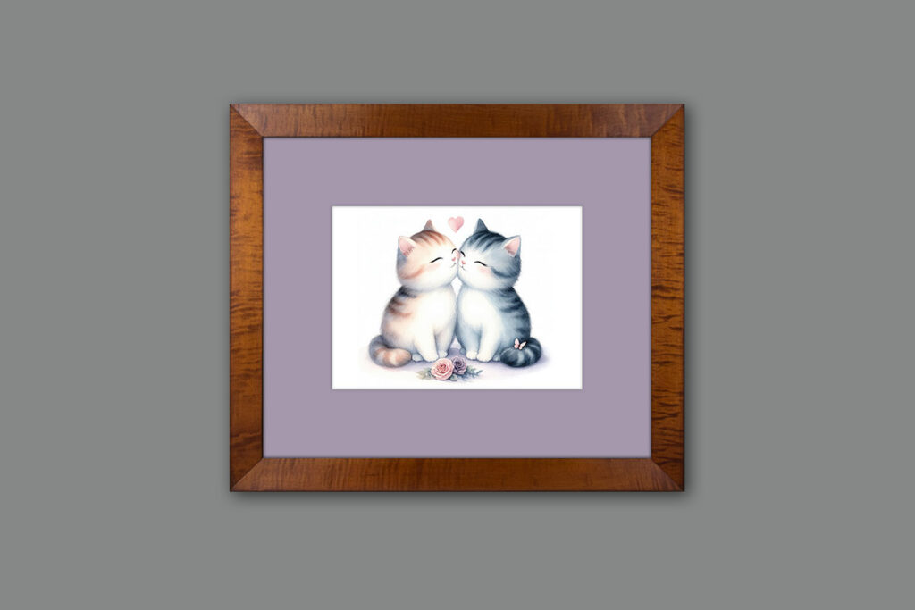 love cats miniature dollhouse art with wooden frame