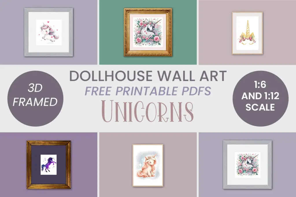 Miniature Wall Art - free dollhouse printables - Suni Doll
