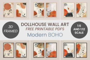 modern boho decor wall art - free dollhouse printables