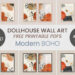 modern boho decor wall art - free dollhouse printables