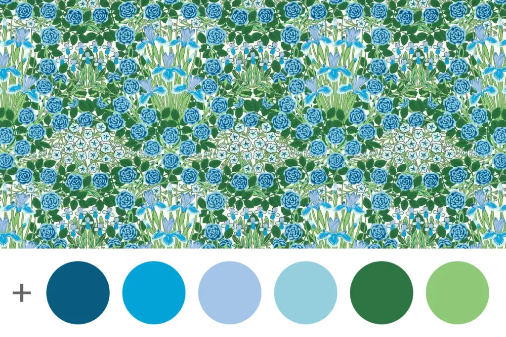 William Morris free dollhouse wallpaper in miniature scale - campanula blue colorway