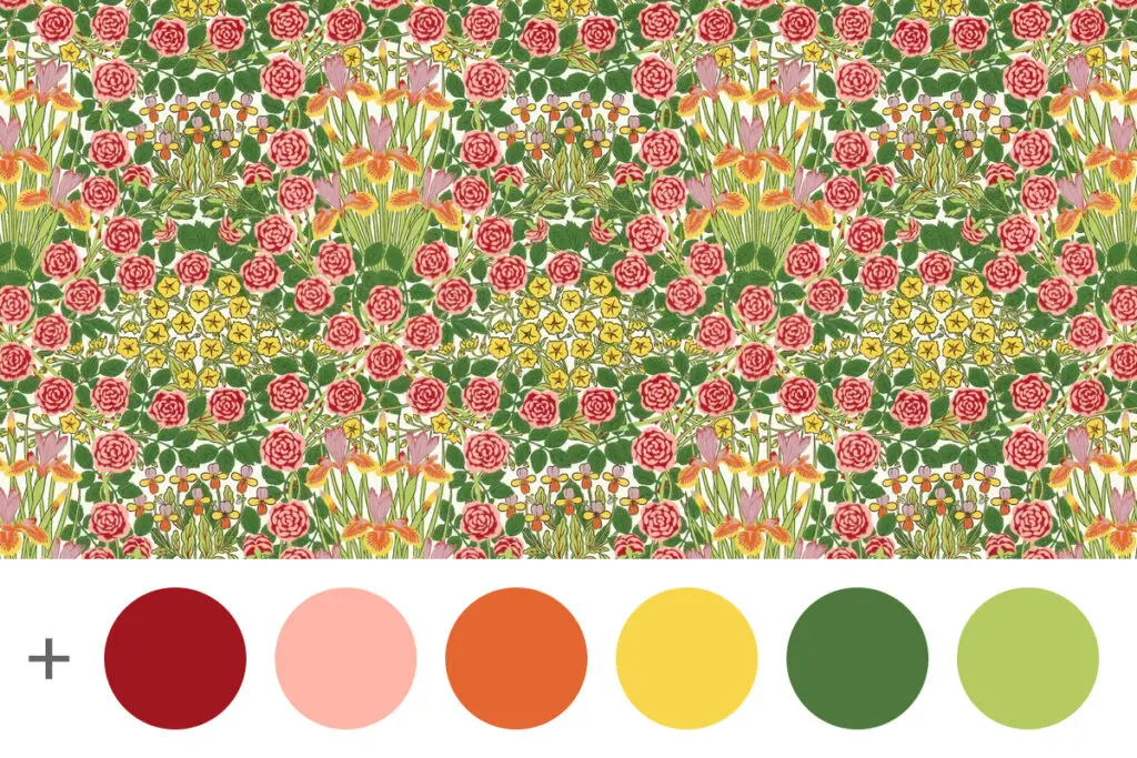 Free printable William Morris wallpaper for dollhouses - campanula in sunburst colorway